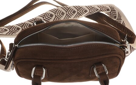 Ook-Leuk schoudertasje Milton - browny suede