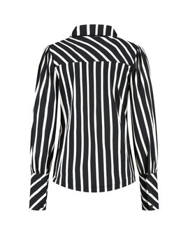Lady Day blouse Bente Black/Wool travel White stripe L30.380.2916