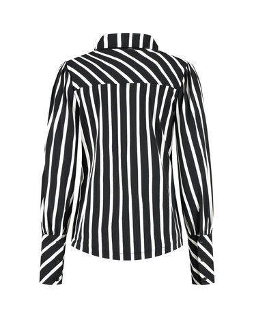 Lady Day blouse Bente Black/Wool travel White stripe L30.380.2916