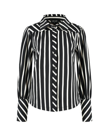 Lady Day blouse Bente Black/Wool travel White stripe L30.380.2916