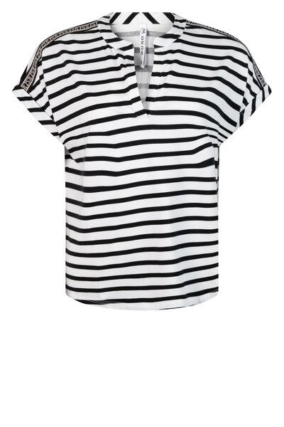 Zoso 242 Margot striped t shirt - white black