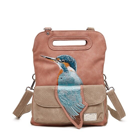 Hi-di-Hi  Kingfisher- hand/ schoudertas  - pink/beige