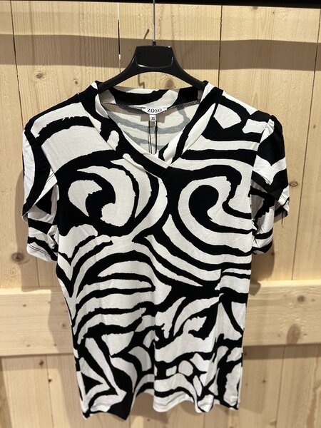 Zoso 253 Claudia shirt -  Black/White