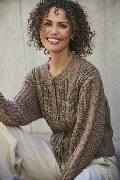 Zoso 254 Marloes Knitted Cardigan - Mocha