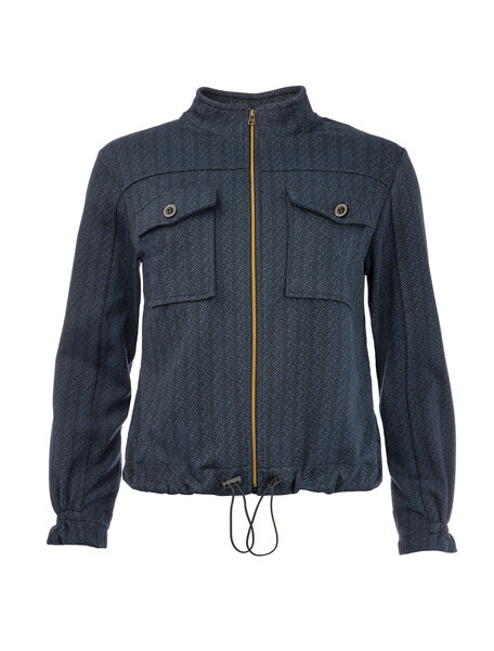 NED jacket Ruan-B-LS Marine Minimal Herringbone Jaquard Knit 25W1-SV081-02