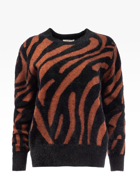 NED trui Tortoise Shell-Black Flair LS-RMJ Furry 