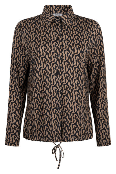Zoso 255 Pia blouse - black camel
