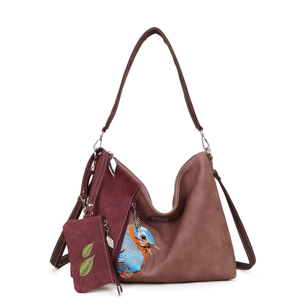 Hi-di-Hi tas BZ01 Buzz Hand/schoudertas lilac / purple - bordeaux rood