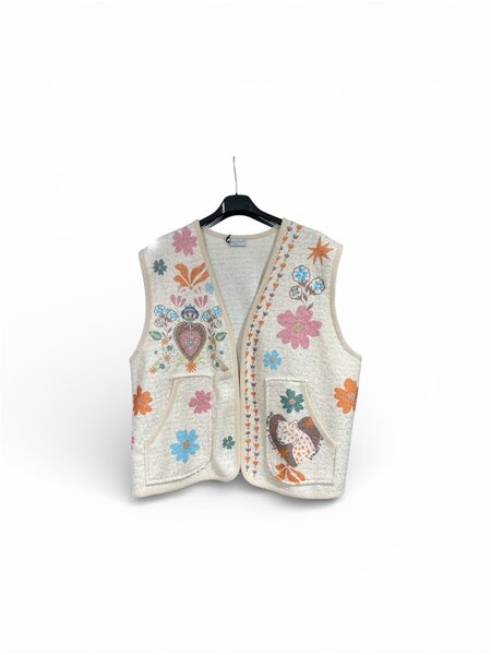 Gemma Ricceri gilet Eye beige - one size