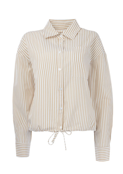 NED Blouse Kano Streep zand wit