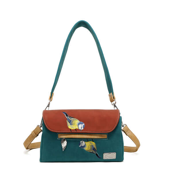 Hi-di-Hi Twiggle Tas TW02 Petrol Rood &ndash; Crossbody Schoudertas