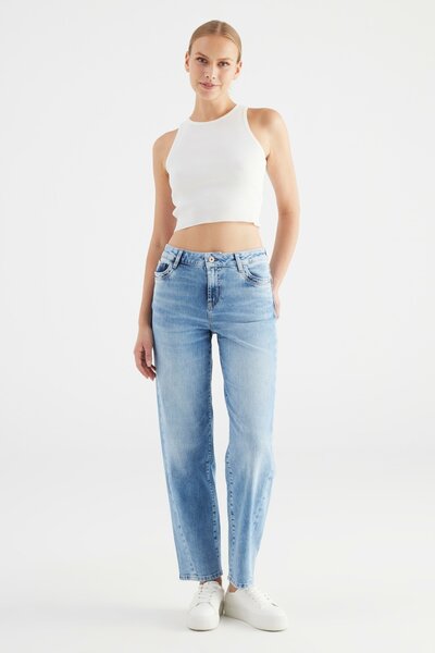 COJ jeans Beth light blue mid waist cropped (L02)
