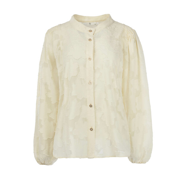 NED blouse Calgary ecru LS-RMJ Tone-on-tone Flower Ausbrenner