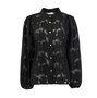 NED trui Calgary zwart LS-RMJ Tone-on-tone Flower Ausbrenner