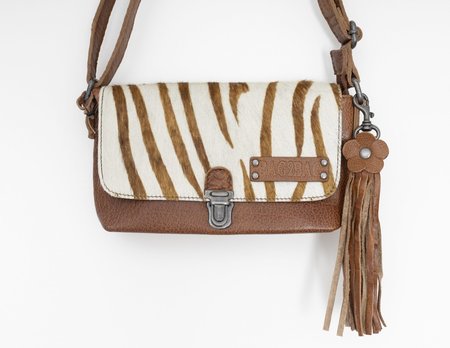 Bag2Bag - Dames schoudertas Jaca - cognac / zebra