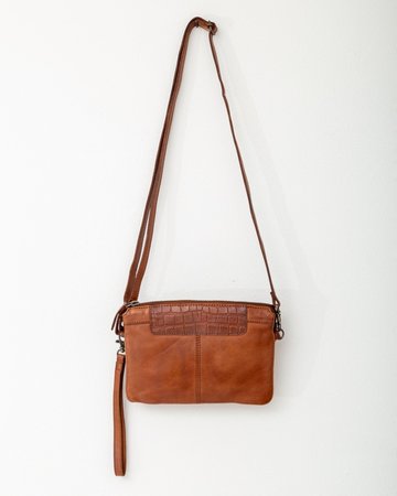 Bag2Bag - Dames clutch / schoudertas Mora - cognac