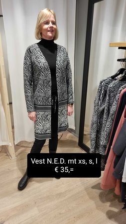 NED Vest Ribon Border Black Zebra Jaquard