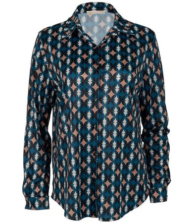 Triple Nine travelstof blouse blauw