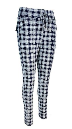 Daelin broek Danni block blauw - wit