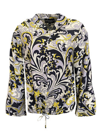 Elvira blouse Eliv navy met Ibiza print