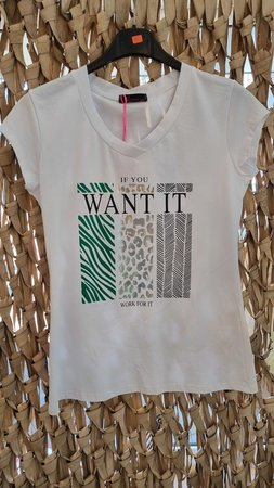 Shirt Savinni Want wit/groen