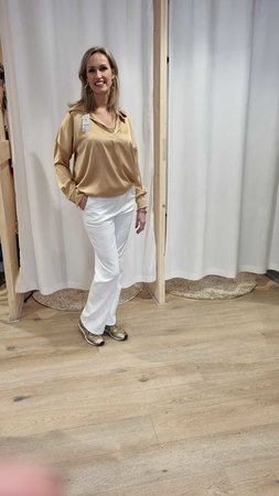 Broek flared off white