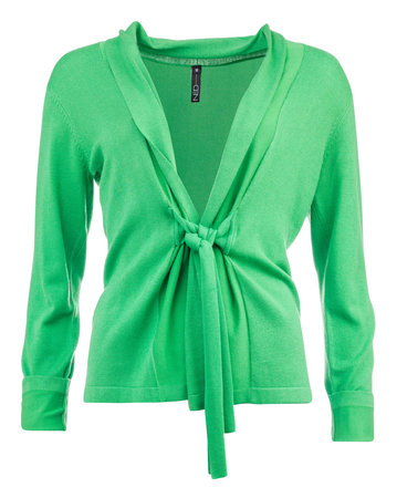 Ned vest Nala Green met strik aan de voorkant, Nala Short LS, Green