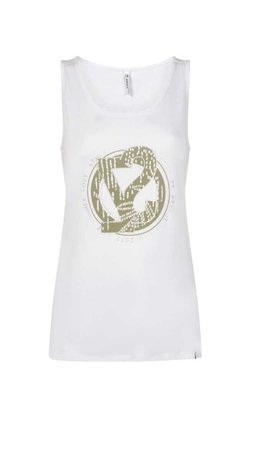 222 Zoso top with print Lonneke-white army