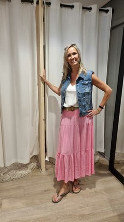 Gilet jeans spijker - blauw Mozzaar