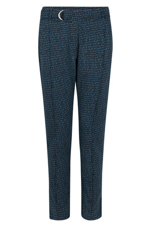 224 Zoso Allover printed trouser Megan - Petrol black