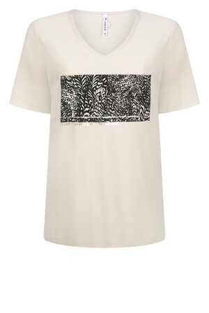 Zoso 224 Henriette shirt with print Oatmeal