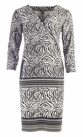 NED Jurk Simo Black Zebra Jaquard