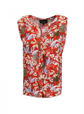 Elvira Blouse Top Nura - Jungle Red