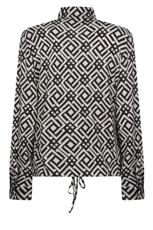 224 Zoso Printed splendour blouse Samina - Black oatmeal