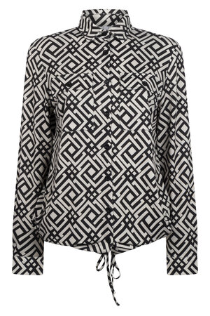 224 Zoso Printed splendour blouse Samina - Black oatmeal