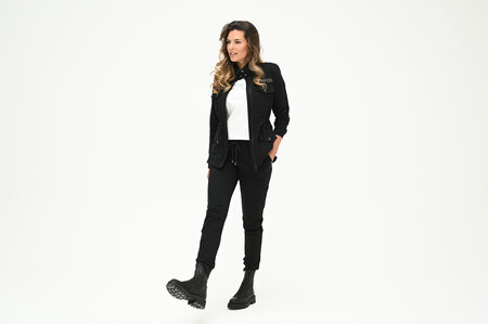 224 Zoso Sporty short coat Persey - black zwart