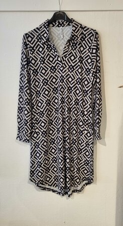 224 Zoso Printed splendour dress Scotty - Black oatmeal