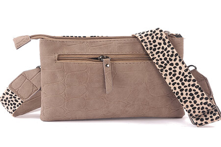 Ook-Leuk crossbody/ schoudertasje Napoli - taupe