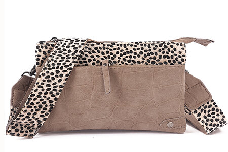 Ook-Leuk crossbody/ schoudertasje Napoli - taupe