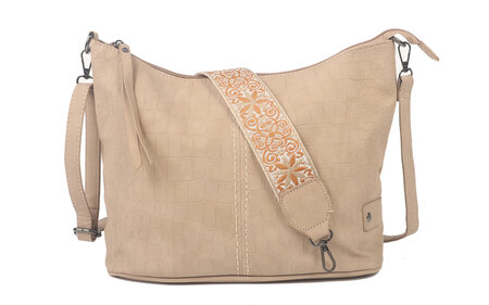 Ook-Leuk handtas / schoudertas Palma naturel