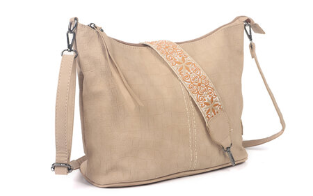 Ook-Leuk handtas / schoudertas Palma naturel