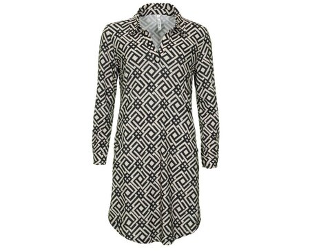 224 Zoso Printed splendour dress Scotty - Black oatmeal