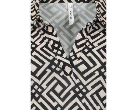 224 Zoso Printed splendour dress Scotty - Black oatmeal