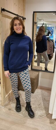 Damod Coltrui langer model donker blauw met zakken