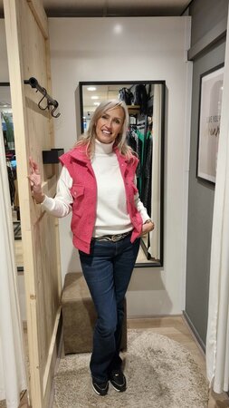 Teddy gilet kort Lots - Fuchsia
