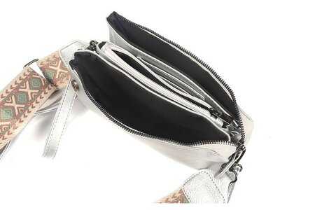 Ook-Leuk crossbody/ schoudertasje New York - silver