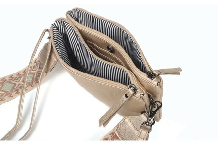 Ook-Leuk Castel - champagne crossbody/ schoudertasje