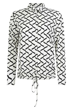 231 Zoso Dewi off-white sand navy printed Splendour blouse 231