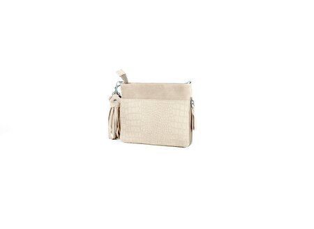 Bag2Bag - Dames clutch / schoudertas Venda Suede Grey/Sand