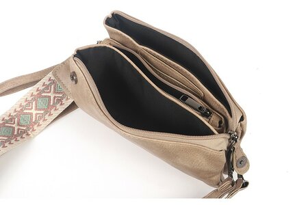 Ook-Leuk Naturel New York - Toronto crossbody/ schoudertasje